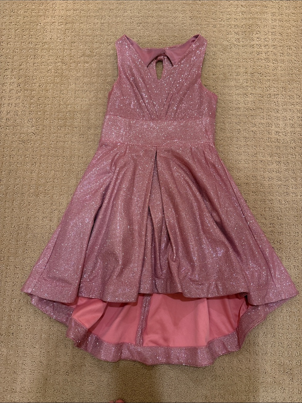 iris & ivy Sparkle High-Low Formal Dress - Rose Pink